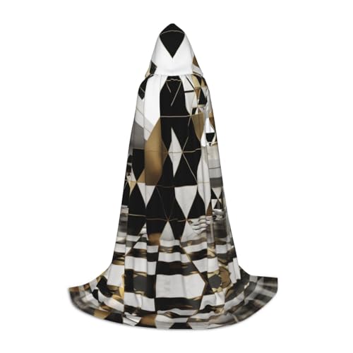 ZXMDZTSS Modischer, moderner schwarz-weiß-goldener Dreiecksaufdruck, Jugend-Kapuzenumhang, Umhang für Teenager, Halloween-Kostüm, wiederverwendbare Partykleidung, Größe L ZXMDZTSS Modischer, moderner schwarz-weiß-goldener Dreiecksaufdruck, Jugend-Kapuzenumhang, Umhang für Teenager, Halloween-Kostüm, wiederverwendbare Partykleidung, Größe L von ZXMDZTSS