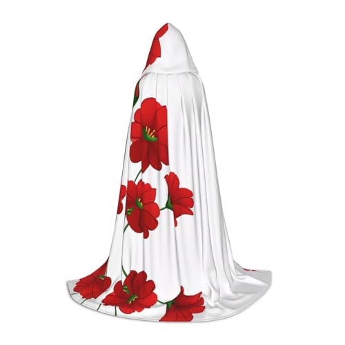 ZXMDZTSS Mohnblumen-Umhang mit lebhaften Blütenblättern, für Jugendliche, Umhänge für Teenager, Halloween-Kostüm, wiederverwendbar, Partykleidung, Größe L von ZXMDZTSS