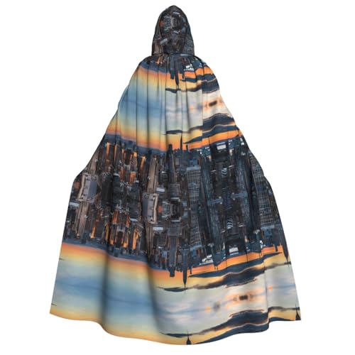 ZXMDZTSS New York City Print – Erwachsenen-Halloween-Kapuzenumhang | Volldruckumhang | Nackenverschluss von ZXMDZTSS