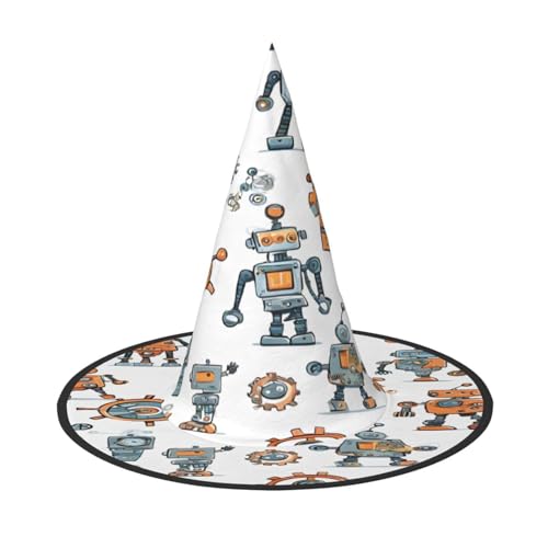 ZXMDZTSS Niedlicher Cartoon-Roboter – Halloween-Hut für Erwachsene, Festivalkleidung, Hexenkostüm-Zubehör, Oxford-Stoff, 3 Stück ZXMDZTSS Niedlicher Cartoon-Roboter – Halloween-Hut für Erwachsene, Festivalkleidung, Hexenkostüm-Zubehör, Oxford-Stoff, 3 Stück von ZXMDZTSS