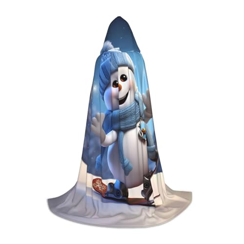 ZXMDZTSS Niedlicher Snowboard-Schneemann-Druck, Jugend-Kapuzenumhang, Umhang für Teenager, Halloween-Kostüm, wiederverwendbare Partykleidung, Größe L ZXMDZTSS Niedlicher Snowboard-Schneemann-Druck, Jugend-Kapuzenumhang, Umhang für Teenager, Halloween-Kostüm, wiederverwendbare Partykleidung, Größe L von ZXMDZTSS