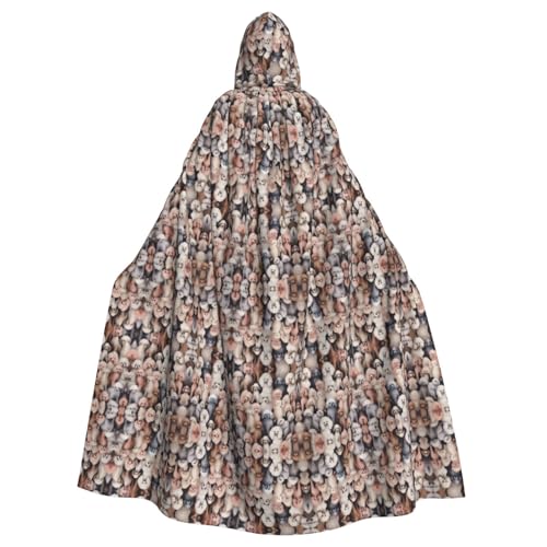 ZXMDZTSS Oodles of Poodles – Halloween-Kapuzenumhang für Erwachsene, Volldruck, Party-Kostüm, Bindeverschluss, Polyester von ZXMDZTSS