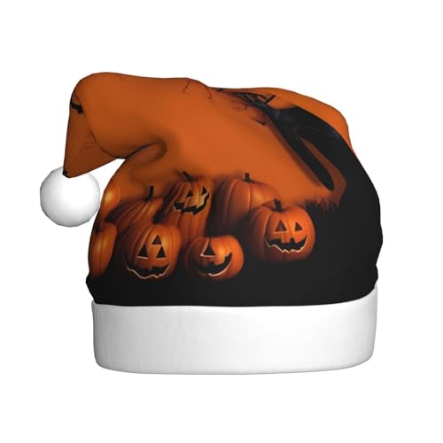 ZXMDZTSS Orangefarbene Halloween-Party-Druck für Erwachsene, Plüsch-Weihnachtsmütze, gemütlich, festlich, Weihnachtsmann-Kopfbedeckung, Pompon für Weihnachtsfeiern, Feiertage. ZXMDZTSS Orangefarbene Halloween-Party-Druck für Erwachsene, Plüsch-Weihnachtsmütze, gemütlich, festlich, Weihnachtsmann-Kopfbedeckung, Pompon für Weihnachtsfeiern, Feiertage. von ZXMDZTSS