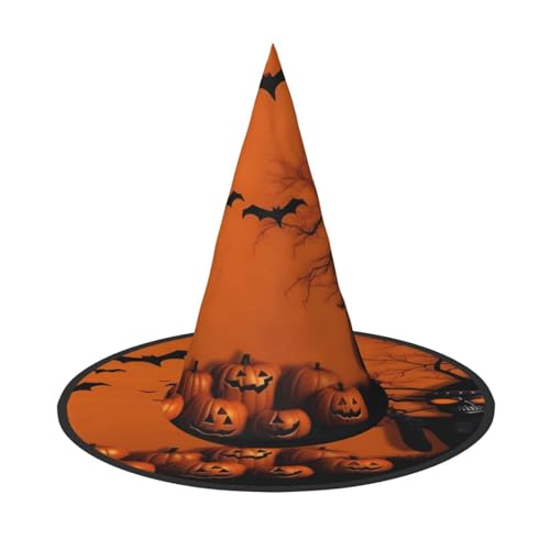 ZXMDZTSS Orangefarbener Halloween-Party-Druck, Halloween-Hut für Erwachsene, Festivalkleidung, Hexenkostüm-Zubehör, Oxford-Stoff, 1 Stück ZXMDZTSS Orangefarbener Halloween-Party-Druck, Halloween-Hut für Erwachsene, Festivalkleidung, Hexenkostüm-Zubehör, Oxford-Stoff, 1 Stück von ZXMDZTSS