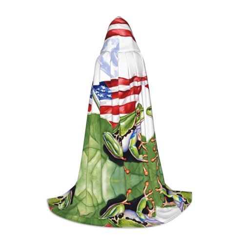 ZXMDZTSS Puerto Rico-Flagge, Frosch, Palmen, Druck, Jugend-Kapuzenumhang, Umhang für Teenager, Halloween-Kostüm, wiederverwendbar, Partykleidung, Größe L ZXMDZTSS Puerto Rico-Flagge, Frosch, Palmen, Druck, Jugend-Kapuzenumhang, Umhang für Teenager, Halloween-Kostüm, wiederverwendbar, Partykleidung, Größe L von ZXMDZTSS