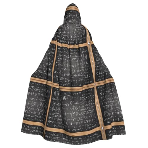 ZXMDZTSS Schulmathematik – Druck Halloween Kapuzenumhang Erwachsene | Volldruck Umhang | Partykostüm | Bindeverschluss Polyester von ZXMDZTSS