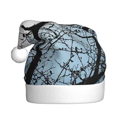 ZXMDZTSS Schwarze Krähenvögel – Druck für Erwachsene, Plüsch-Weihnachtsmütze, gemütlich, festlich, Weihnachtsmann-Kopfbedeckung, Pom-Pom für Weihnachten, Partys, Feiertage. ZXMDZTSS Schwarze Krähenvögel – Druck für Erwachsene, Plüsch-Weihnachtsmütze, gemütlich, festlich, Weihnachtsmann-Kopfbedeckung, Pom-Pom für Weihnachten, Partys, Feiertage. von ZXMDZTSS