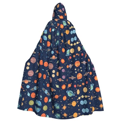 ZXMDZTSS Sternbild Sternhaufen Galaxien – Druck Halloween Kapuzenumhang Erwachsene | Volldruck Umhang | Partykostüm | Bindeverschluss Polyester von ZXMDZTSS