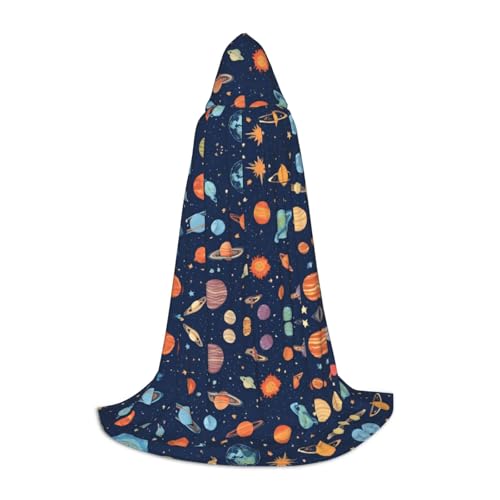 ZXMDZTSS Sternbild Sternhaufen Galaxien – Druck Jugend Kapuzenumhang | Umhang für Teenager | Halloween-Kostüm | wiederverwendbare Partykleidung Größe S von ZXMDZTSS
