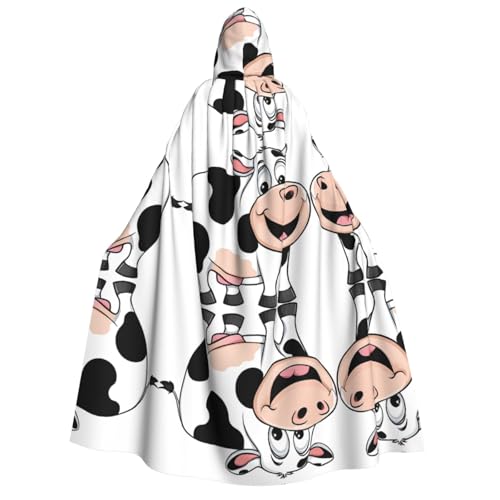 ZXMDZTSS Süßer Kuh-Druck – Erwachsenen-Halloween-Kapuzenumhang | Volldruckumhang | Nackenverschluss ZXMDZTSS Süßer Kuh-Druck – Erwachsenen-Halloween-Kapuzenumhang | Volldruckumhang | Nackenverschluss von ZXMDZTSS