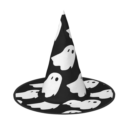 ZXMDZTSS Süßes weißes Geister-Halloween-Muster, Halloween-Hut für Erwachsene, Festivalkleidung, Hexenkostüm-Zubehör, Oxford-Stoff, 3 Stück von ZXMDZTSS