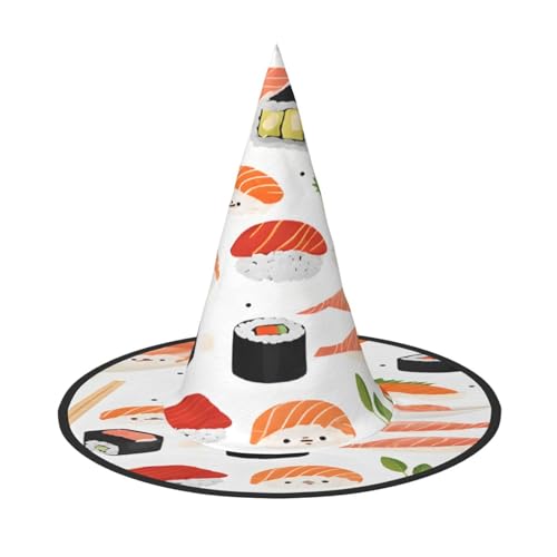 ZXMDZTSS Sushi-Essensmuster, Halloween-Hut für Erwachsene, Festivalkleidung, Hexenkostüm-Zubehör, Oxford-Stoff, 3 Stück ZXMDZTSS Sushi-Essensmuster, Halloween-Hut für Erwachsene, Festivalkleidung, Hexenkostüm-Zubehör, Oxford-Stoff, 3 Stück von ZXMDZTSS