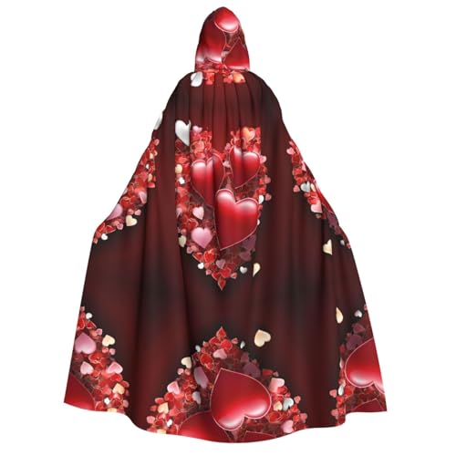 ZXMDZTSS Valentinstag – bedruckter Halloween-Kapuzenumhang für Erwachsene, vollständiger Druck, Nackenverschluss von ZXMDZTSS