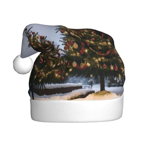 ZXMDZTSS Weihnachtsbäume – Druck für Erwachsene, Plüsch-Weihnachtsmütze, gemütlich, festlich, Weihnachtsmann-Kopfbedeckung, Pompon für Weihnachtsfeiern, Feiertage. ZXMDZTSS Weihnachtsbäume – Druck für Erwachsene, Plüsch-Weihnachtsmütze, gemütlich, festlich, Weihnachtsmann-Kopfbedeckung, Pompon für Weihnachtsfeiern, Feiertage. von ZXMDZTSS