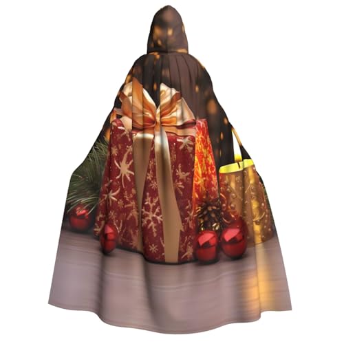 ZXMDZTSS Weihnachtsbox – bedruckter Halloween-Kapuzenumhang für Erwachsene, vollständiger Druck, Nackenverschluss von ZXMDZTSS
