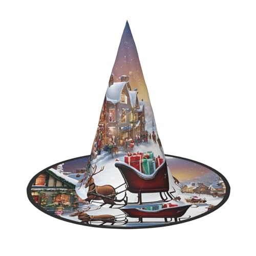 ZXMDZTSS Weihnachtsdorf – Druck Halloween Hut Erwachsene | Festival Wear | Hexenkostüm Zubehör | Oxford-Tuch 3 Stück ZXMDZTSS Weihnachtsdorf – Druck Halloween Hut Erwachsene | Festival Wear | Hexenkostüm Zubehör | Oxford-Tuch 3 Stück von ZXMDZTSS