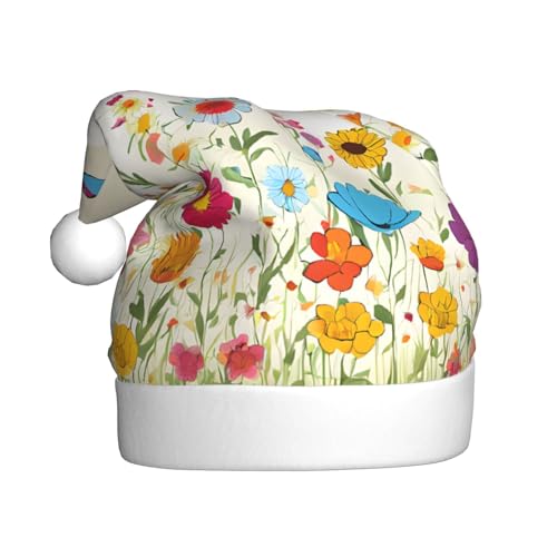ZXMDZTSS Weihnachtsmütze für Erwachsene, Motiv: Henne mit Schmetterlingen und Blumen, Plüsch, gemütlich, festlich, Weihnachtsmann-Kopfbedeckung, Pompon für Weihnachten, Partys, Feiertage. ZXMDZTSS Weihnachtsmütze für Erwachsene, Motiv: Henne mit Schmetterlingen und Blumen, Plüsch, gemütlich, festlich, Weihnachtsmann-Kopfbedeckung, Pompon für Weihnachten, Partys, Feiertage. von ZXMDZTSS