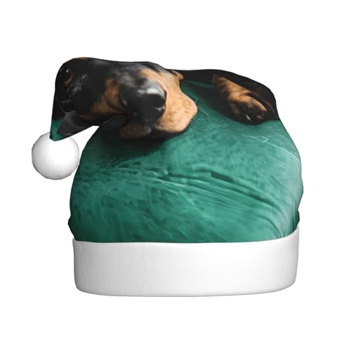 ZXMDZTSS Weihnachtsmütze mit Dackel-Motiv, für Erwachsene, Plüsch, gemütlich, festlich, Weihnachtsmann-Kopfbedeckung, Pom-Pom für Weihnachten, Partys, Feiertage. ZXMDZTSS Weihnachtsmütze mit Dackel-Motiv, für Erwachsene, Plüsch, gemütlich, festlich, Weihnachtsmann-Kopfbedeckung, Pom-Pom für Weihnachten, Partys, Feiertage. von ZXMDZTSS