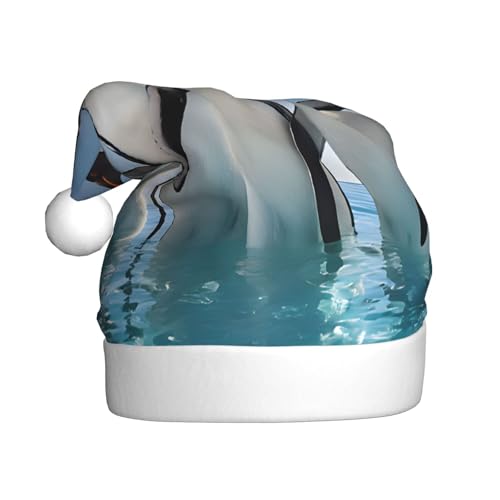 ZXMDZTSS Weihnachtsmütze mit Pinguin-Aufdruck für Erwachsene, Plüsch, gemütlich, festlich, Weihnachtsmann-Kopfbedeckung, Pom-Pom für Weihnachten, Partys, Feiertage. ZXMDZTSS Weihnachtsmütze mit Pinguin-Aufdruck für Erwachsene, Plüsch, gemütlich, festlich, Weihnachtsmann-Kopfbedeckung, Pom-Pom für Weihnachten, Partys, Feiertage. von ZXMDZTSS