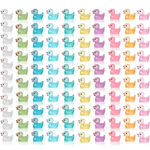 100 Stück Mini-Leuchtenten Aus Harz,Mini-Enten,Mini-Enten 100 Stück,Kleine Enten 100 Stück,Miniaturenten Für Aquarium, Puppenhaus,DIY-Töpferei,Mikro-Landschaftsdekoration,Lieferungen, Topfdekoration von ZXNJA