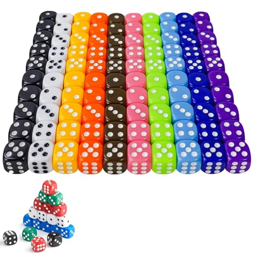 100 Stück Würfel, Würfel Bunt, Dice, Sechsseitiger Würfel Set Spielwürfel Bunt Farben Würfel, Set 12mm Würfel, Für Würfelspiele Tischspiele Dice Und Würfelspiele Tischspiele Bar Ktv Party. von ZXNJA