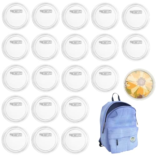 20 Stück Buttons Selber Machen Ohne Buttonmaschine,Ø 58mm,DIY Transparente Buttons,Transparente Ansteckbuttons mit Sicherheitsnadel,für Fotos,Bilder,Kleidung von ZXNJA