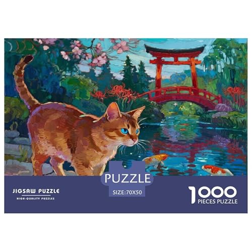 Abyssinischen 1000 Teile Puzzles Haustier Katze Dekoration Lernspiel Herausforderung Spielzeug Für Erwachsene Tolle Geschenkidee 70x50cm/1000pcs von ZXOAWQX