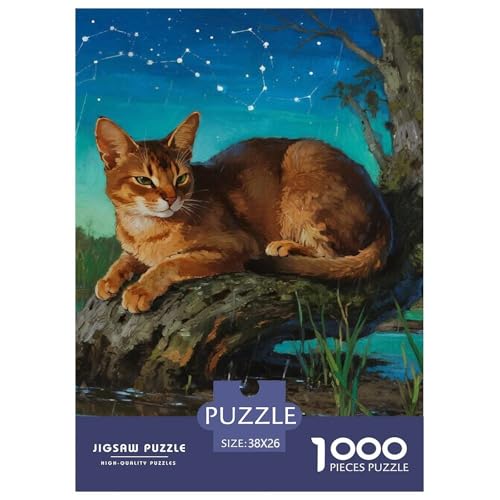 Abyssinischen 1000 Teile Puzzles Haustier Katze Dekoration Unmögliche Herausforderung Für Erwachsene Tolle Geschenkidee 38x26cm/1000pcs von ZXOAWQX