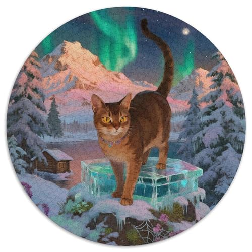 Abyssinischen 1000 Teile Rundes Puzzle Kreatives Pet Katze Geschenk EIN Herausforderndes Für Die Ganze Familie 1000pcs (67.5x67.5cm) von ZXOAWQX