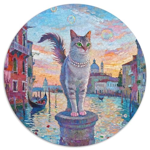 Abyssinischen 1000 Teile Rundes Puzzle Kreatives Pet Katze Jigsaw Geschenk Puzzlespiele Für Erwachsene Und Kinder 1000pcs (67.5x67.5cm) von ZXOAWQX