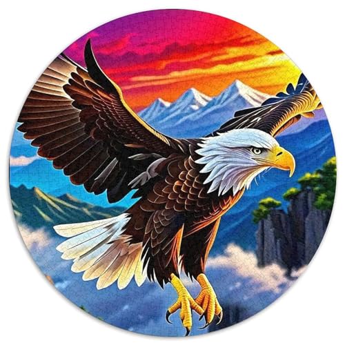 Adler 1000 Teile Rundes Puzzle Kreatives Geschenk Puzzlespiele Für Die Ganze Familie 1000pcs (67.5x67.5cm) von ZXOAWQX