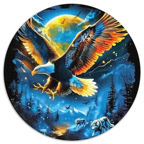 Adler 1000 Teile Rundes Puzzle Stressabbau Geschenk Unmögliches Spiel Für Erwachsene Und Kinder 1000pcs (67.5x67.5cm) von ZXOAWQX