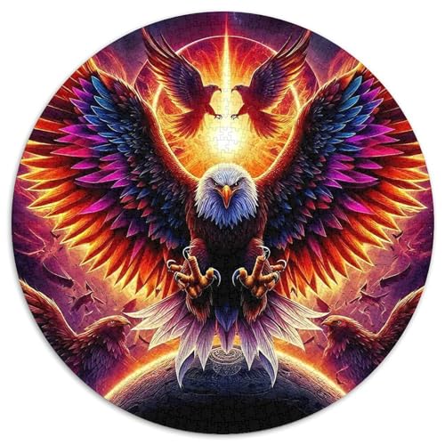 Adler 1000 Teile Rundes Puzzle Stressabbau Geschenk Unmögliches Spiel Für Erwachsene Und Kinder 1000pcs (67.5x67.5cm) von ZXOAWQX