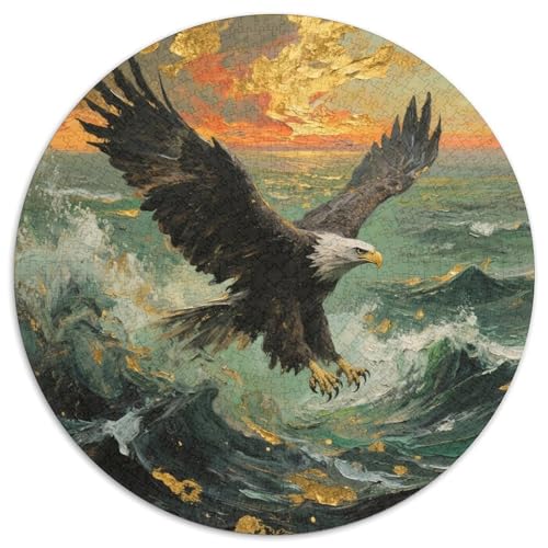 Adler 1000 Teile Rundes Puzzle Stressabbau Tier Jigsaw Geschenk Unmögliches Spiel Für Die Ganze Familie 1000pcs (67.5x67.5cm) von ZXOAWQX