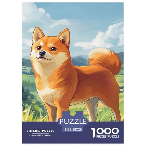 Akita Hund 1000 Teile Puzzles Puzzlespiele Lernspiel Herausforderung Spielzeug Für Erwachsene Tolle Geschenkidee 38x26cm/1000pcs von ZXOAWQX