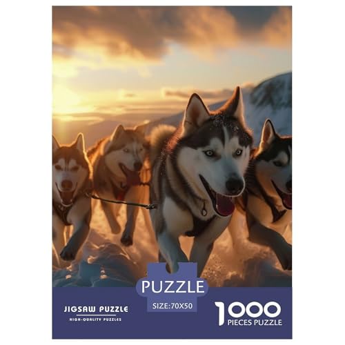 Alaskan Malamute Hund 1000 Teile Puzzles Clevere Kreative Unterhaltung Für Die Ganze Familie Tolle Geschenkidee 70x50cm/1000pcs von ZXOAWQX