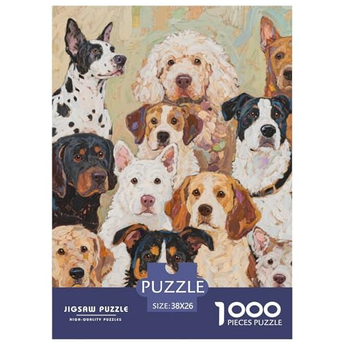 Alle Hunde 1000 Teile Puzzles Hund Clevere Lernspiel Herausforderung Spielzeug Für Erwachsene Und Kinder Ab 12 Jahren Tolle Geschenkidee 38x26cm/1000pcs von ZXOAWQX