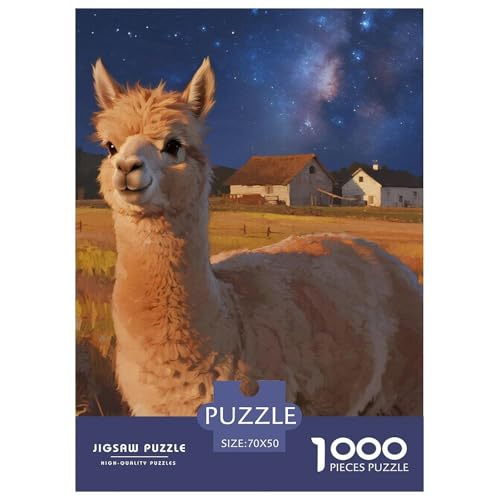 Alpakas 1000 Teile Puzzles Tier Clevere EIN Herausforderndes Für Erwachsene Und Kinder Ab 12 Jahren Tolle Geschenkidee 70x50cm/1000pcs von ZXOAWQX