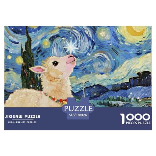 Alpakas 1000 Teile Puzzles Tier Clevere Lernspiel Herausforderung Spielzeug Für Erwachsene Tolle Geschenkidee 38x26cm/1000pcs von ZXOAWQX