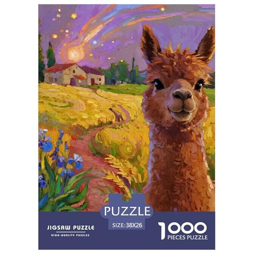 Alpakas 1000 Teile Puzzles Tier Dekoration EIN Herausforderndes Für Erwachsene Und Kinder Ab 12 Jahren Tolle Geschenkidee 38x26cm/1000pcs von ZXOAWQX