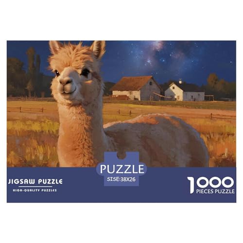 Alpakas 1000 Teile Puzzles Tier Dekoration Klassisches Lernspiel Für Die Ganze Familie Tolle Geschenkidee 38x26cm/1000pcs von ZXOAWQX