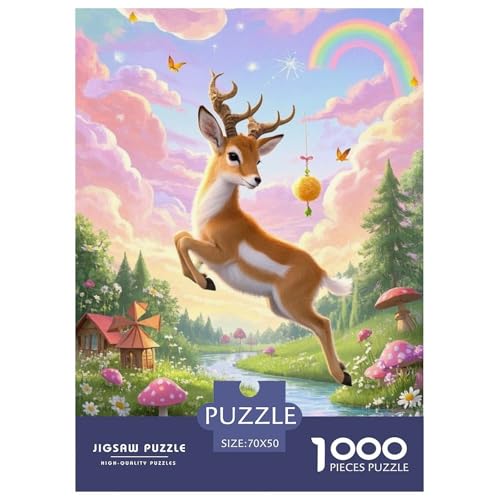 Antelope 1000 Teile Puzzles Tier Dekoration EIN Herausforderndes Für Erwachsene Und Kinder Ab 12 Jahren Tolle Geschenkidee 70x50cm/1000pcs von ZXOAWQX