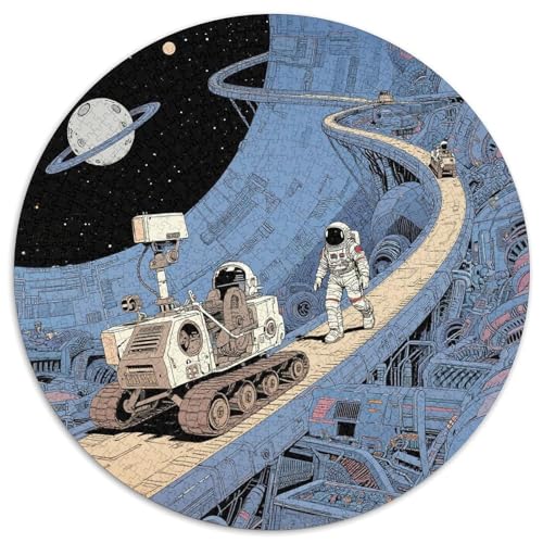 Astronaut 1000 Teile Rundes Puzzle Kreatives Der Weltraum Geschenk Unmögliches Spiel Für Die Ganze Familie 1000pcs (67.5x67.5cm) von ZXOAWQX