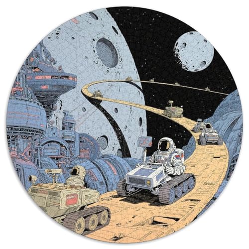 Astronaut 1000 Teile Rundes Puzzle Kreatives Der Weltraum Jigsaw Geschenk Unmögliches Spiel Für Die Ganze Familie 1000pcs (67.5x67.5cm) von ZXOAWQX