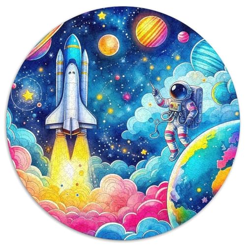 Astronaut 1000 Teile Rundes Puzzle Kreatives Geschenk Unmögliches Spiel Für Die Ganze Familie 1000pcs (67.5x67.5cm) von ZXOAWQX