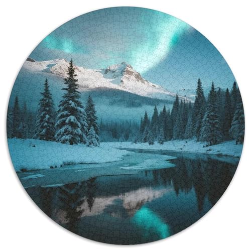 Aurora 1000 Teile Rundes Puzzle Kreatives Landschaft Geschenk Puzzlespiele Für Die Ganze Familie 1000pcs (67.5x67.5cm) von ZXOAWQX