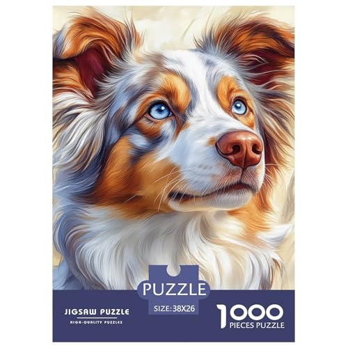 Australischer Schäfer 1000 Teile Puzzles Classic Lernspiel Herausforderung Spielzeug Für Erwachsene Tolle Geschenkidee 38x26cm/1000pcs von ZXOAWQX