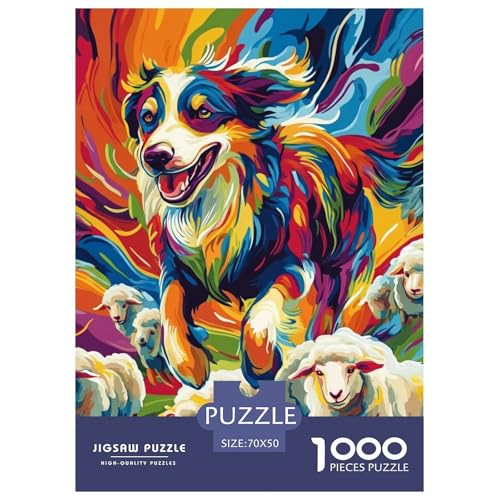 Australischer Schäfer 1000 Teile Puzzles Classic Lernspiel Herausforderung Spielzeug Für Erwachsene Und Kinder Ab 12 Jahren Tolle Geschenkidee 70x50cm/1000pcs von ZXOAWQX