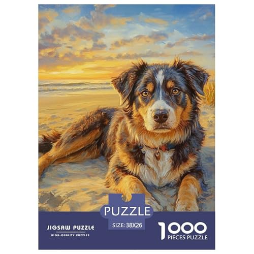 Australischer Schäfer 1000 Teile Puzzles Clevere Klassisches Lernspiel Für Erwachsene Und Kinder Ab 12 Jahren Tolle Geschenkidee 38x26cm/1000pcs von ZXOAWQX