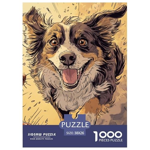 Australischer Schäfer 1000 Teile Puzzles Puzzlespiele Unmögliche Herausforderung Für Erwachsene Und Kinder Ab 12 Jahren Tolle Geschenkidee 38x26cm/1000pcs von ZXOAWQX
